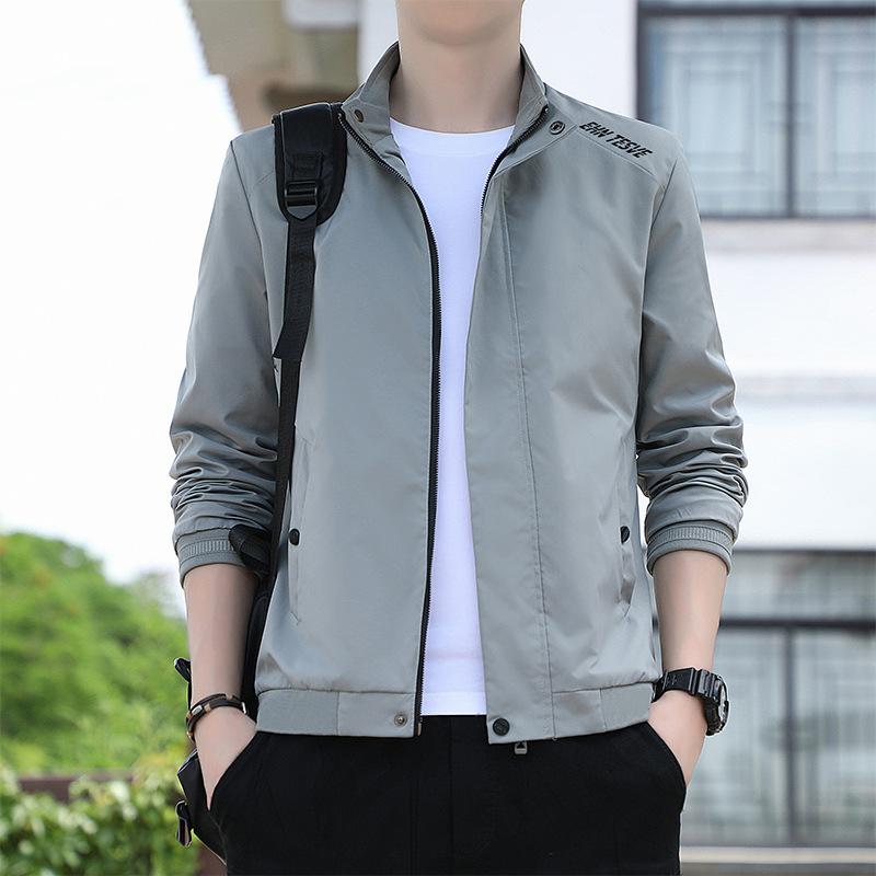 Wear - ジャケット メンズ 男性用 秋物 ライトアウター カジュアル ブルゾン スタンドカラー コーデュロイ 薄手 長袖 豆緑 黒 カーキ