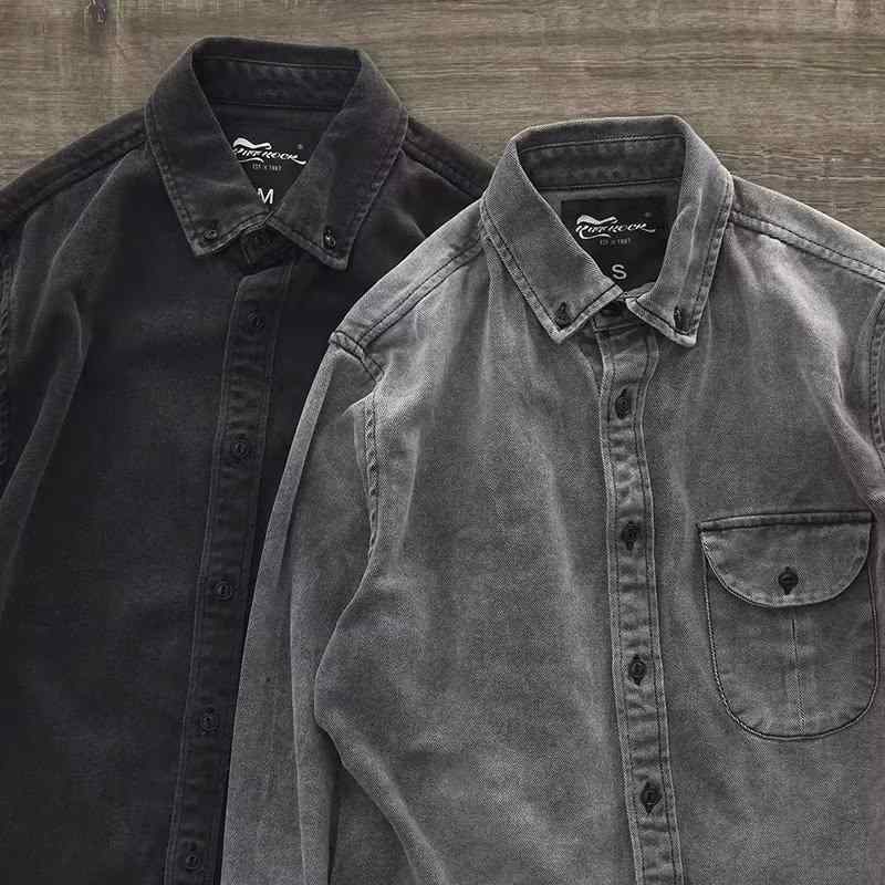 シャツ メンズ 水洗 ワークシャツ カジュアル 長袖 コットンブレンド トップス 春秋 レトロ ゆったり グレー系・カテゴリ: シャツ・スタイル: 韓国・対象: 若者・素材: 化学繊維混紡.ポリエステル77%・生地: 20番手・タイプ: カーディガン・フィット: ゆったり・襟の形: 襟付き・袖丈: 長袖・柄: 無地・・用途: カジュアル・色: グレー.ダークカラー・サイズ: M.L.XL.XXL・シーズン: 春.秋・対象: 成人・性別: 男性