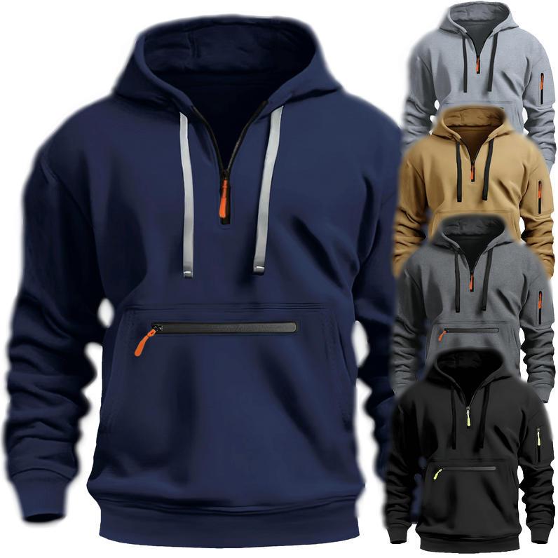 パーカー メンズ 男性用 長袖 裏起毛 風 大きいサイズ フード付き 運動着 普段使い ジップアップ ジャケット 高見え 春秋(4)