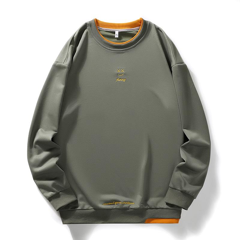 スウェット メンズ 男性用 プルオーバー トップス 長袖 Tシャツ カットソー ラウンドネック リブ カジュアル アメカジ ストリート スタイル ホワイト グレー ブラック カーキ ブルー コーヒー ポリエステル 秋