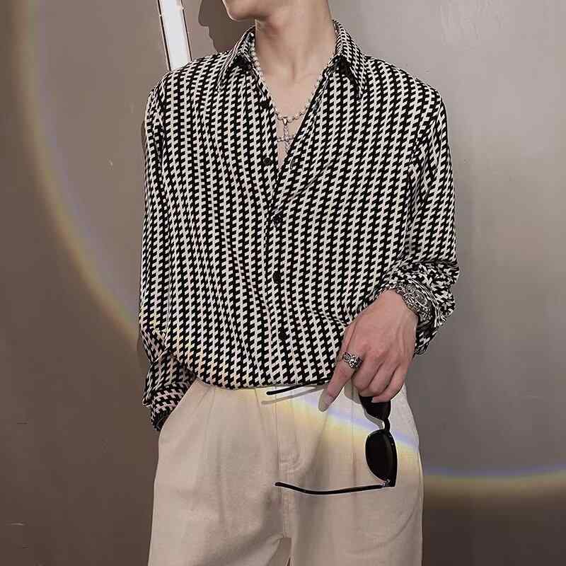 シャツ メンズ 男性用 長袖 秋物 豪華感 形態安定 防しわ リネン 麻 ブラック 黒 M L XL 2L 3L