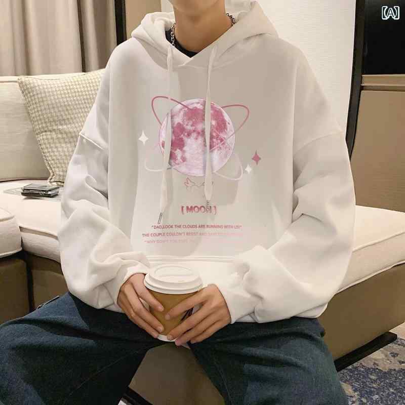 パーカー メンズ 裏起毛 秋冬 韓国 ストリート系 プルオーバー トップス ゆったり 長袖 部屋着 カジュアル 白 黒 ピンク グレー 紫 M L XL 2XL 3XL 4XL 5XL