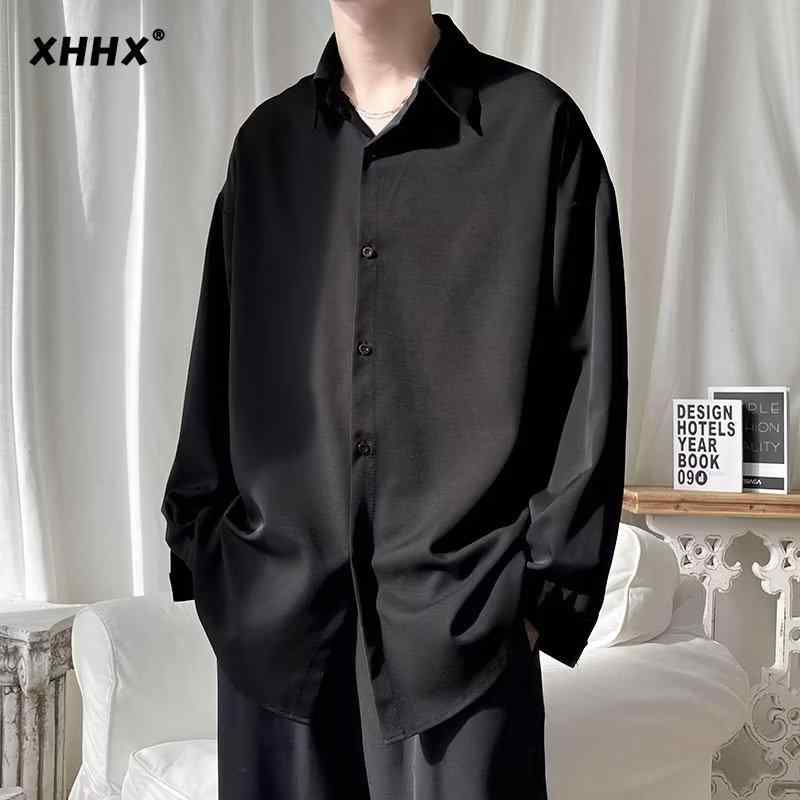 シャツ メンズ 男性用 トップス 長袖 白シャツ 接触冷感 無地 ゆったり 羽織り 春夏 秋冬 ポリエステル(x2)