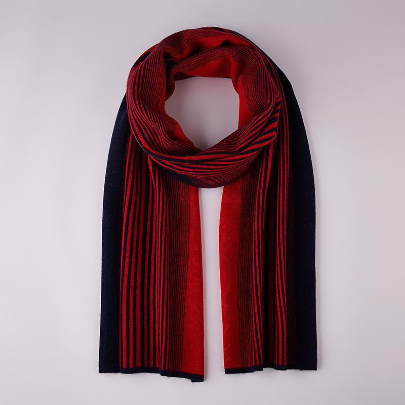 マフラー 男性用 ウール 秋冬 防寒 ストール ネックウォーマー シンプル ベーシック 宝藍大红(x20)