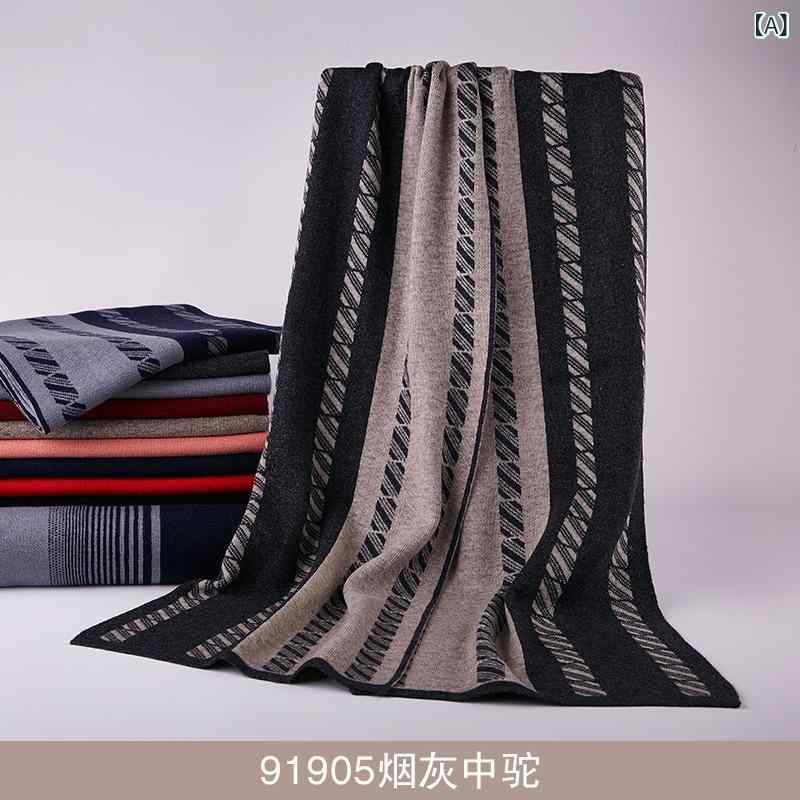 マフラー 男性用 ウール 秋冬 韓国 ベーシック ニット スヌード 誕生日 ギフト 防寒 91905 煙灰中駝 宝藍灰藍 灰藍皮紅(x20)