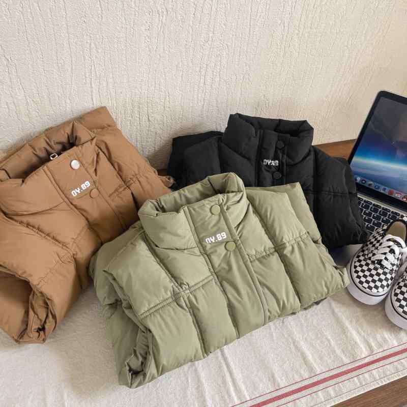 子供用ベスト 中綿ベスト キッズ アウター 秋冬 中綿 あったか 防寒 チョッキ 8歳以上 カーキ ブラック系