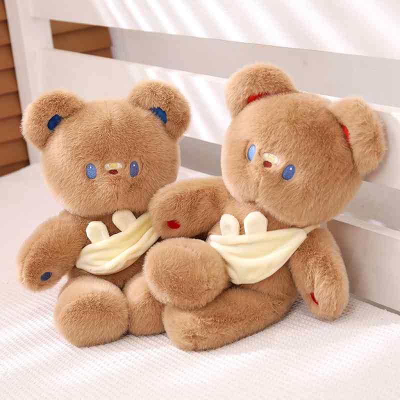ぬいぐるみ キッズ ベビー 小熊 テディベア 人形 PP綿 布 かわいい ブルー レッド 45cm