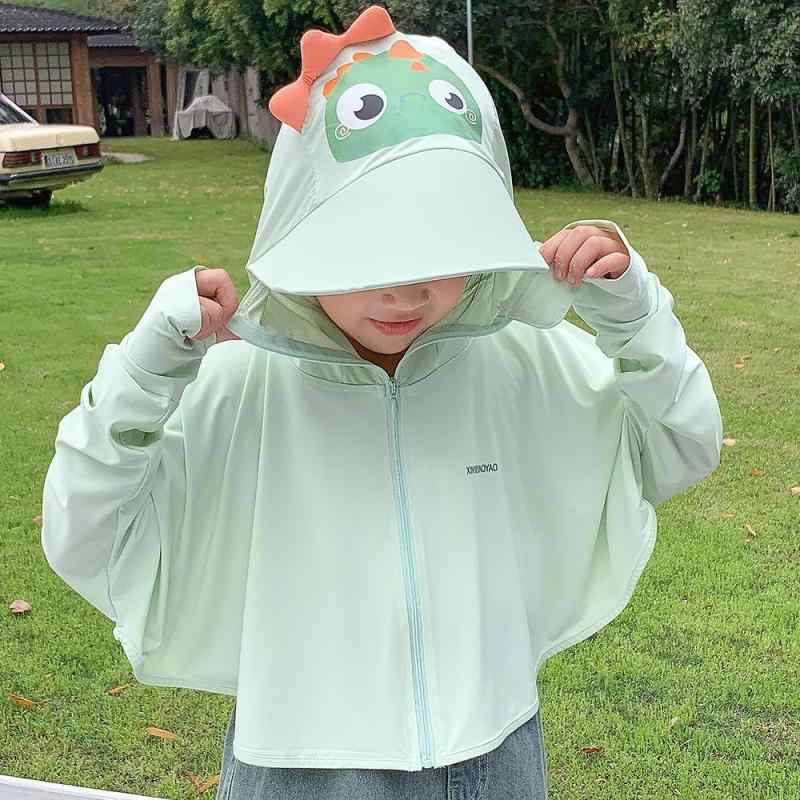 キッズ UVカットパーカー 薄手 通気性 接触冷感 日焼け防止 カーディガン 男の子 女の子 かわいい フード付き ジャケット 春夏 ブルー ピンク パープル・性別: 中性・対象年齢: 中童(7-12歳)・生地: アイス・素材: ポリエステル繊維81-95%・カラー: カートゥーンブルー, カートゥーンピンク, カートゥーングリーン, カートゥーンパープル, バニーピンク, パンダホワイト, シャークブルー, 無地ホワイト, 無地ピンク, 無地パープル, 無地ブルー, 一世代ホワイト・対応身長: M(90-115cm), L(115-140cm)・帽子有無: 有り・機能: 紫外線対策・対象年齢: 3-8歳.100-140cm