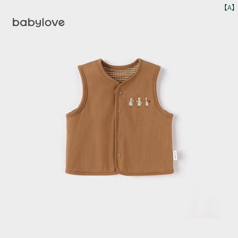 ベビー服 子供用ベスト 春秋用 コットン 背広 両面着用 ノースリーブ 幼児 66cm 73cm 59cm 80cm 90cm 100cm 郁金棕 枝荷绿 独角萌主 愛之守護 螺青绿 遠山藍 向陽黄 冰台绿 貝殼粉