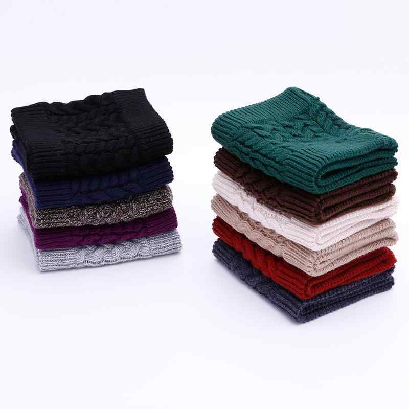 ネックウォーマー レディース メンズ ウール ニット 秋冬 防寒 厚手 無地 あったか スヌード 黄色 茶色 グレー 紺色 緑