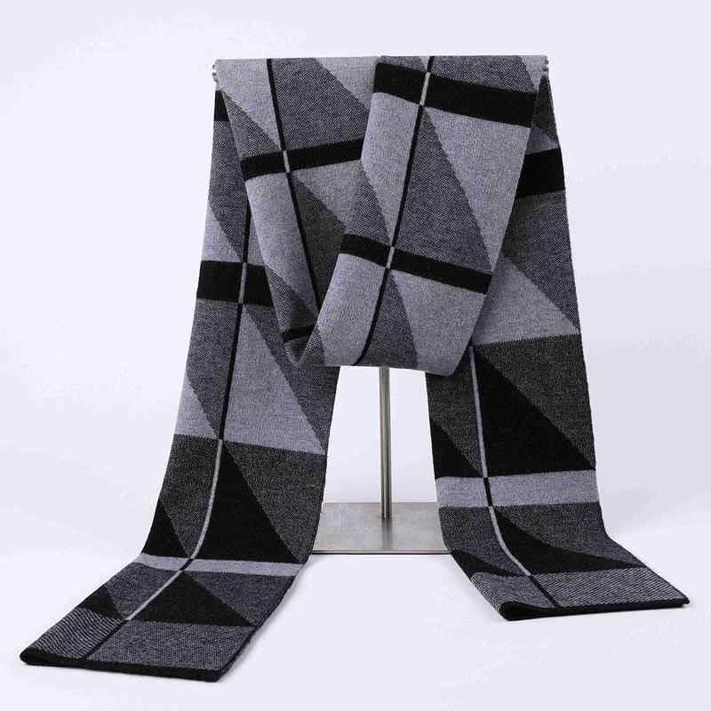 マフラー メンズ 男性用 ウール 秋冬 韓国 ベーシック 格子柄 豪華感 誕生日 ギフト 防寒 暖かい ネッ..