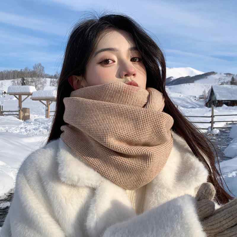 Rakuten - ネックウォーマー レディース 秋冬 韓国 かわいい 学生 婦人 防寒 接触冷感 ベージュ ピンク系 コーヒー 紺色 ダークグレー レッド ブラック キャメル あったか やわらか