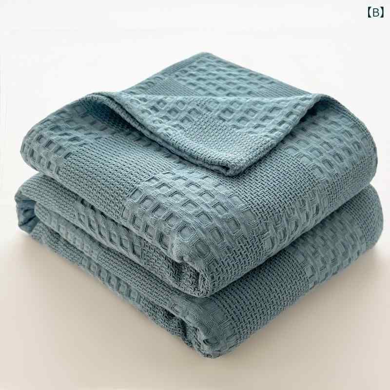 タオルケット 夏用 綿 ブランケット オフィス 昼寝 薄手 エアコン 冷房対策 ソファ ベッド 掛け布団 膝掛け 無地 吸湿 通気