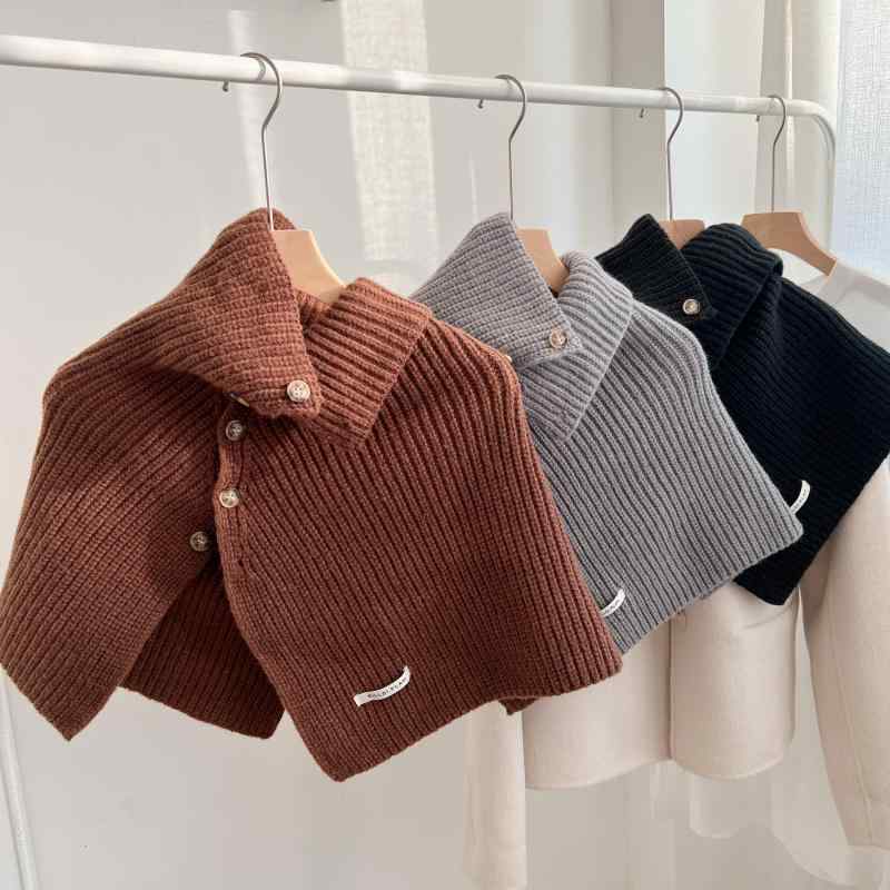 Wear （Sports） - マフラー レディース 秋冬 ニット スヌード ネックウォーマー 無地 ショール 付け襟 ベージュ系 ブラック グレー あったか 防寒