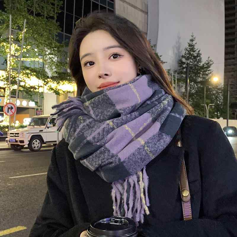 2個セットマフラー レディース メンズ 秋冬 仿羊绒 ストール 大判 ショール 暖かい 防寒 韓国 レトロ 学生 無地 紫 ブルー ブラック ホワイト・編み方: 経編・流行要素: 四辺形.幾何学・機能: 保温・スタイル: 百搭.豪華感.通勤・カラー: 紫色.青.聖紅色.黒白・主な素材: ポリエステル（ポリエステル繊維）・素材構成: 96%以上・生地名称: 仿羊絨・加工方法: 経編・サイズ: 185cm×75cm・長さ: 加長