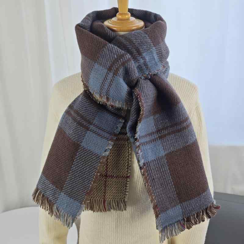 マフラー レディース メンズ 秋冬 ブリティッシュ 格子柄 厚手 保温 ショール 大判ストール ひざ掛け ..