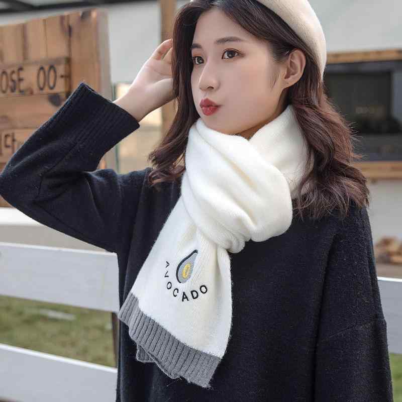 マフラー レディース 秋冬 韓国 ストール 仿羊绒 ニット 厚手 防寒 ネックウォーマー メンズ 牛油果 ア..