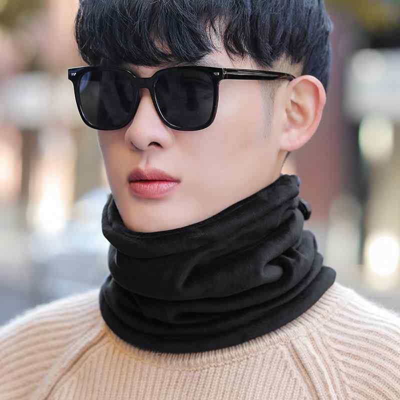 ネックウォーマー メンズ 男性用 秋冬 保温 防風 ニット 厚手 フェイスカバー 帽子 2way ブラック グレー ネイビー カーキ(x2)