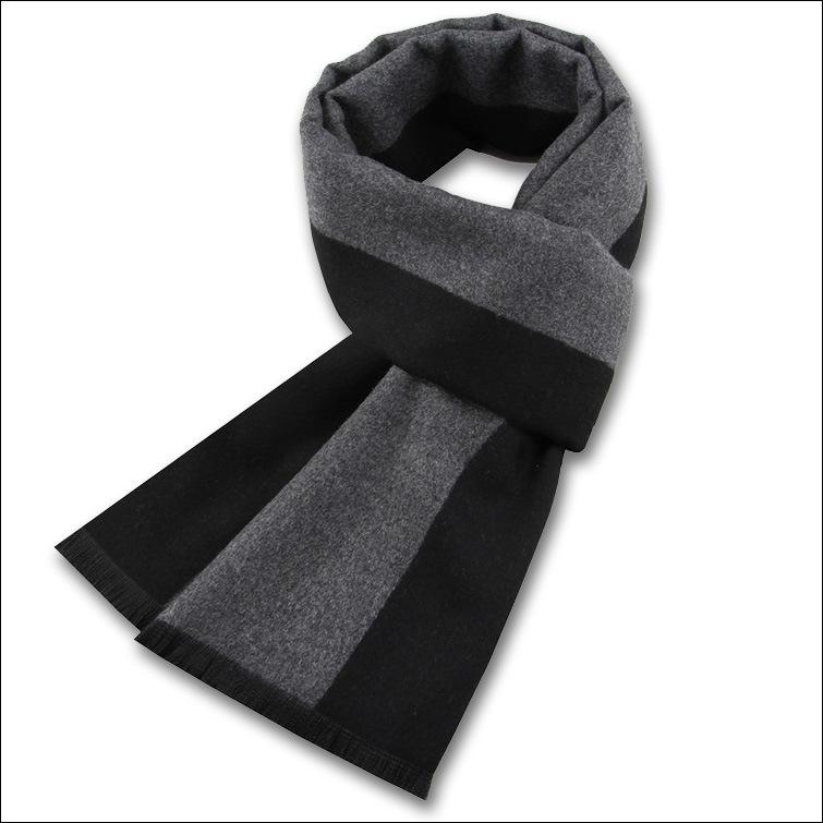 マフラー メンズ 男性用 タッチ ビジネス 紳士 秋冬 防寒 保温 黒 ブラック 赤 レッド グレー 180cm