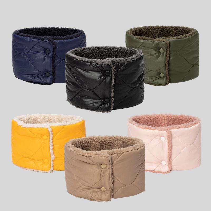 ネックウォーマー レディース メンズ 秋冬 裏起毛 防寒 暖かい 無地 ニット スヌード 寒さ対策 あったかグッズ 伸縮性 ポリエステル ブラック グレー(x2)