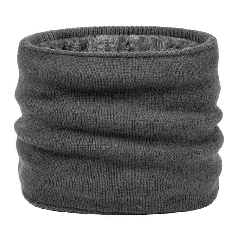 ネックウォーマー 男性用 女性用 裏起毛 ニット 無地 秋冬 防寒 暖かい 寒さ対策 アウトドア ブラック グレー(x3)