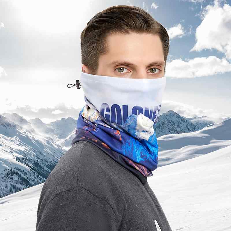 防寒フェイスマスク 男性用 イオン加工 ネックウォーマー 防風 スキー アウトドア 秋冬 幾何学模様