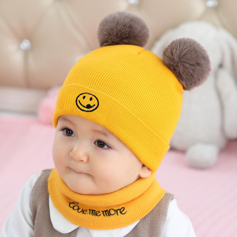 帽子 ベビー ニット帽 秋冬 新生児 男の子 女の子 ウール 毛糸 スマイル ニコちゃん かわいい 6ヶ月 1..