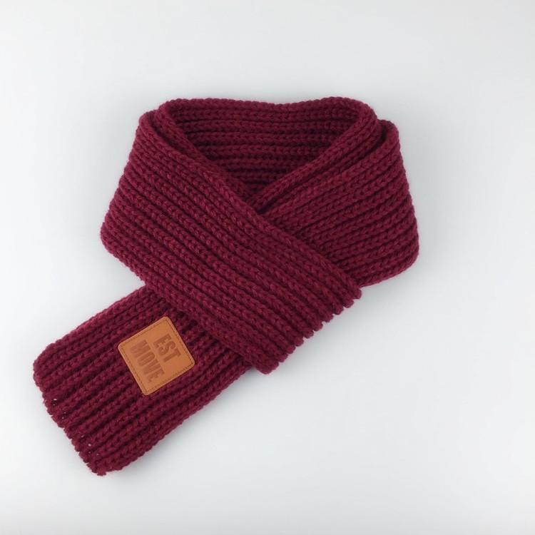 マフラー キッズ 子供用 ニット 無地 厚手 防寒 男の子 女の子 ベビー 赤 黄色 緑 青 黒 ピンク系 グレー ワインレッド 紺色(x2)