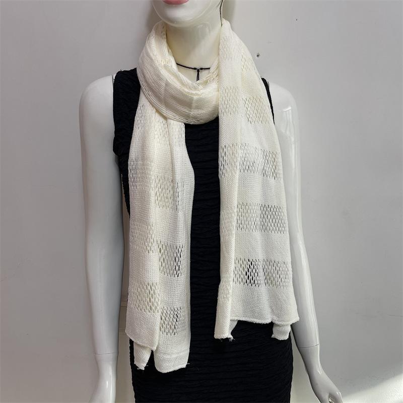 マフラー ストール 秋冬 男女兼用 ニット ウール 混紡 無地 ボーダー柄 レッド イエロー グリーン ホワイト あったか 防寒 韓国 オシャレ かわいい(x2)