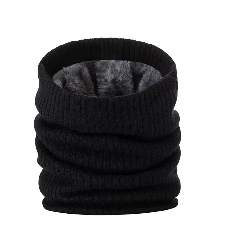 ネックウォーマー 男女兼用 秋冬 保温 ニット マフラー 裏起毛 厚手 防寒 寒さ対策 23cm幅 ブラック ネイビー グレー オフホワイト ピンク系 ブラウン ワインレッド(x2)