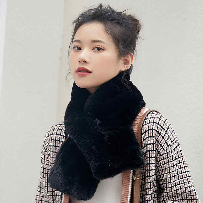Stole - マフラー レディース 秋冬 無地 ふわふわ かわいい 韓国 ストール ショール 暖かい 防寒 アクセサリー(x2)