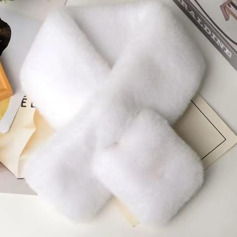 マフラー 秋冬物 韓国 フェイクファー 無地 厚手 大判 両面 保温 防寒 ベージュ グレー ブラック ワインレッド かわいい きれいめ カジュアル(x6)