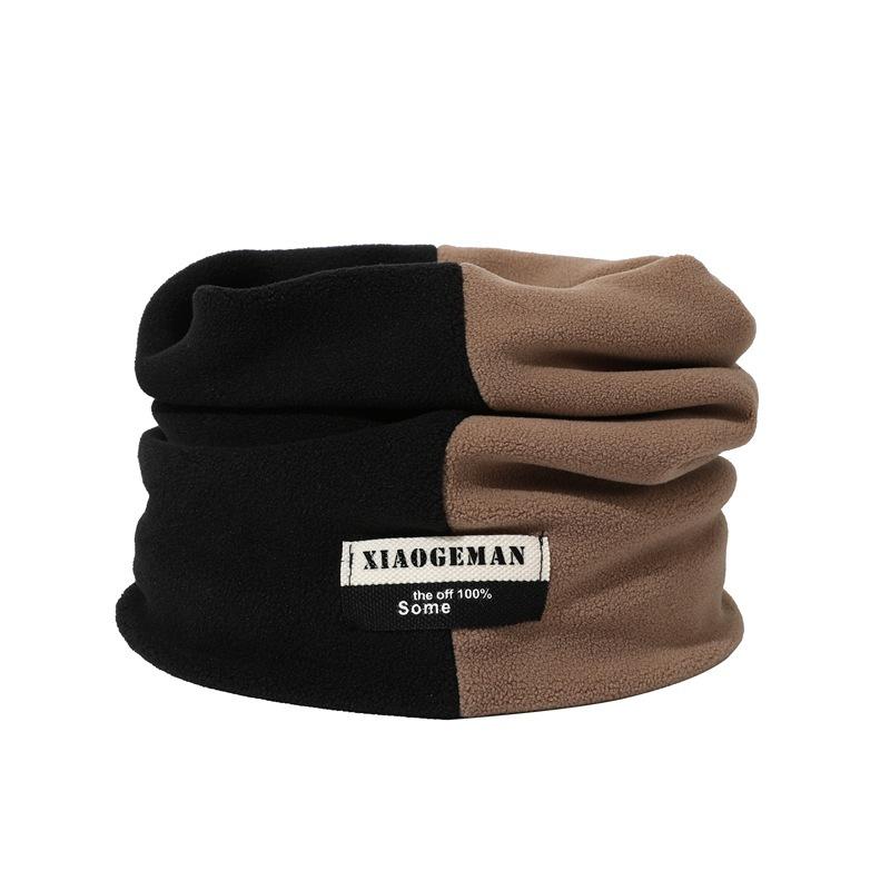 ネックウォーマー 男女兼用 防寒 あったか オ―リ― 伸縮性 秋冬 アウトドア スヌード バイカラー ブラック系(x10)