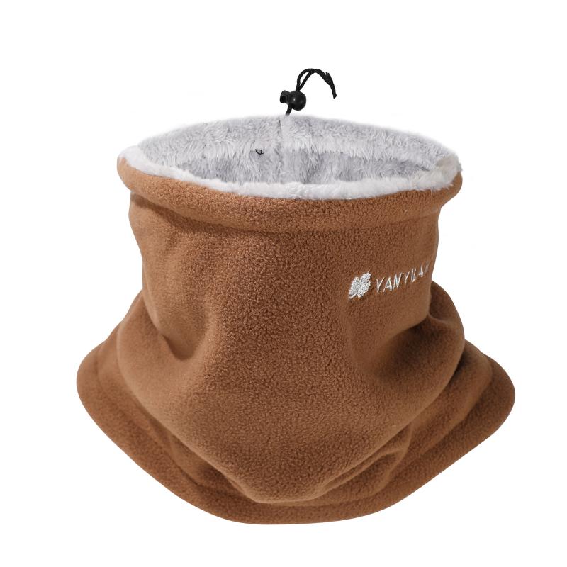 ネックウォーマー 男性用 冬用 保温 防寒 フリース 無地 調整可能 付け襟 スヌード ブラック ネイビー グレー レッド ブラウン あったかグッズ(x2)