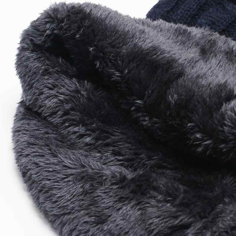 ネックウォーマー メンズ 男性用 ニット 裏起毛 秋冬 防寒 保温 スヌード ケーブル編み 厚手 伸縮 紺色 ネイビー 黒 ブラック グレー 赤 レッド カーキ(x3)