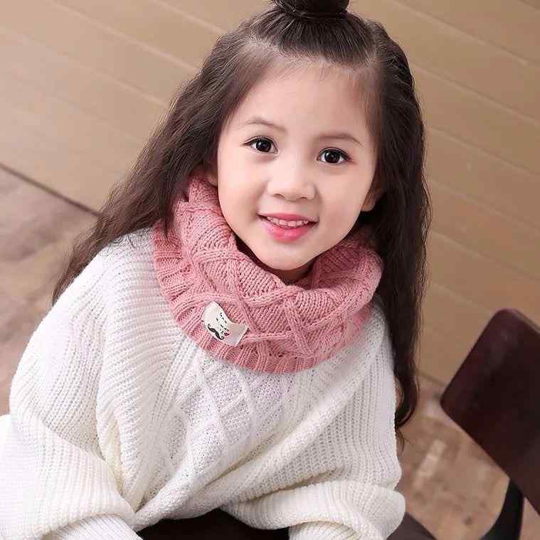 子供用マフラー キッズ ニットマフラー 秋冬 男の子 女の子 かわいい 保温 厚手 ミルクホワイト ブラック レッド イエロー ローズ ピンク ブルー