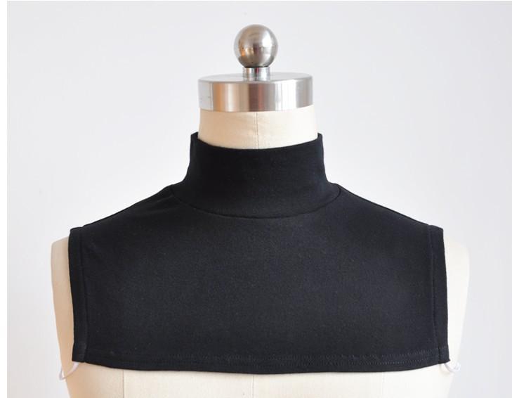 ネックウォーマー 秋冬 大人用 男女兼用 コットン ニット ハイネック 付け襟 セーター 保温 防寒 無地 赤 黒 白 グレー(x2)