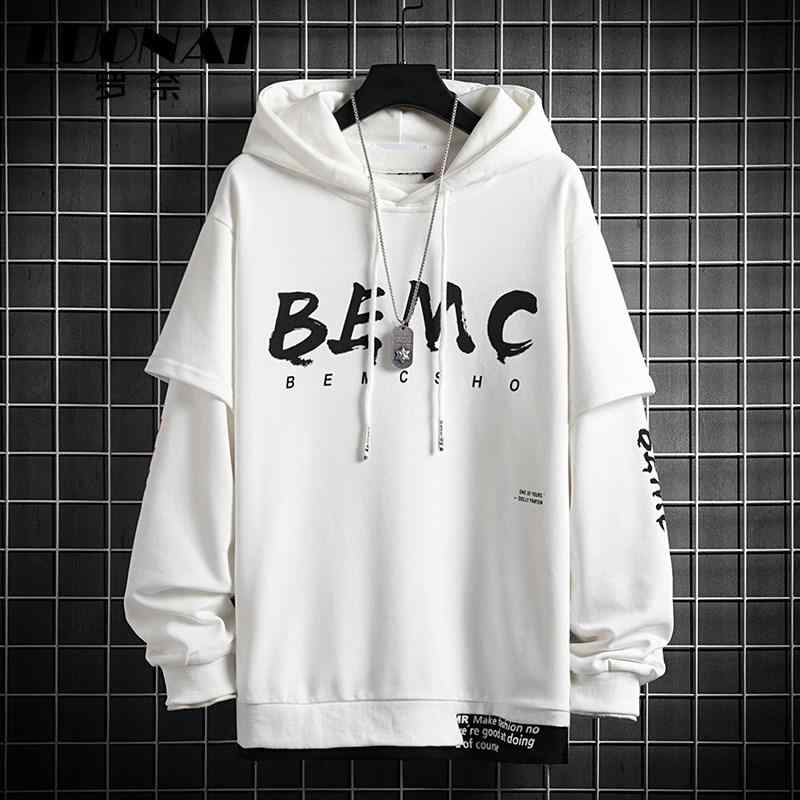 Outdoor Wear - Tシャツ メンズ 長袖 コットン 裏起毛 スウェット 韓国 ルーズ トップス Vネック プルオーバー 普段使い 春秋 ポリエステル ブラック ホワイト
