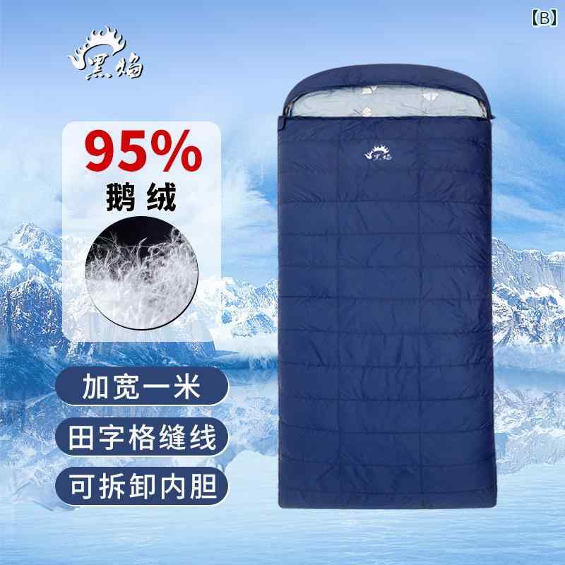 グース ダウン 取り外し可能 洗える 秋冬用 幅広 1メートル シングル 寝袋 大人用 アウトドア キャンプ用 暖かい 寒さオシャレ linears-10377118 LINEAR shop サンプル画像2