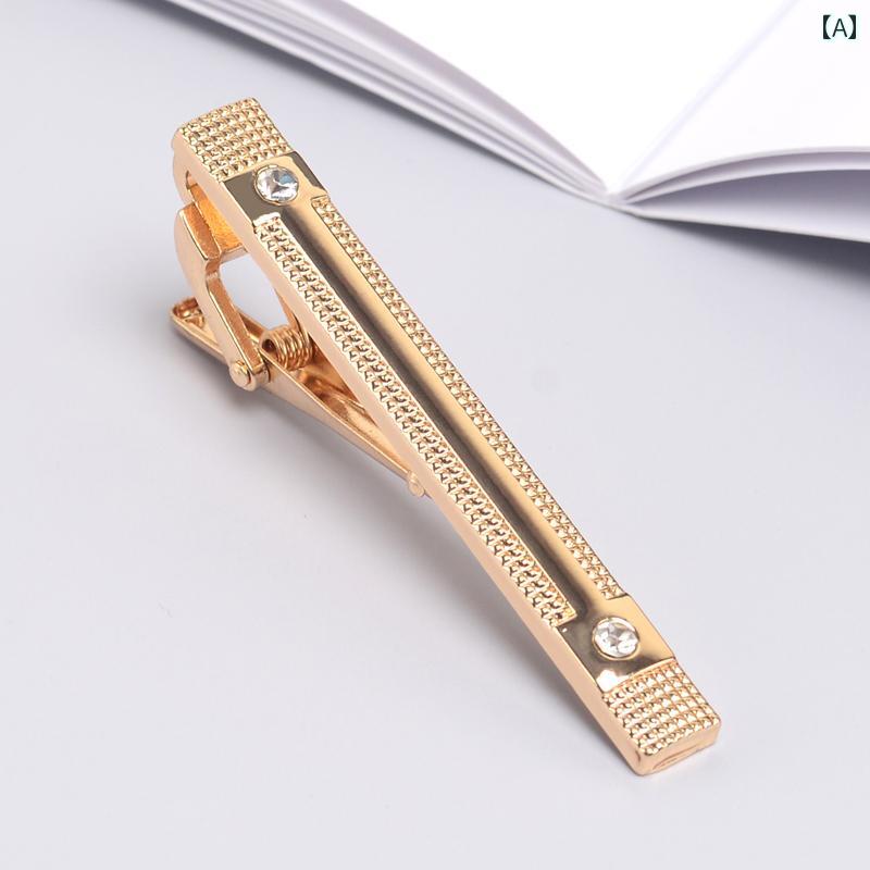 シンプル ネクタイ ピン メンズ ホスト ドレス アクセサリー ゴールド 固定 バックル 女性 クリップ ギフト.カラフルカラーオシャレ