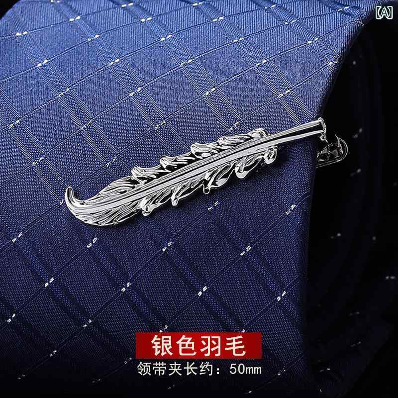 メンズ シルバー ネクタイ ピン 男女 韓国 セキュリティ シルバーフェザー.カラフルカラーオシャレシンプルスタイル
