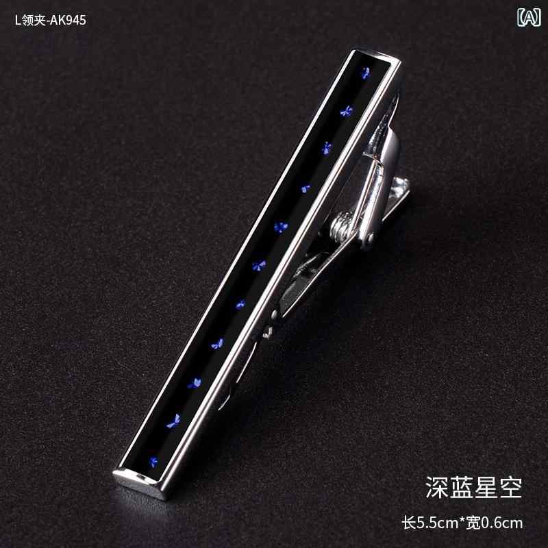 ネクタイ ピン メンズ ビジネス 豪華 シンプル カラー クリップ 結婚式 プロ 新郎 カジュアル シルバー.オシャレ