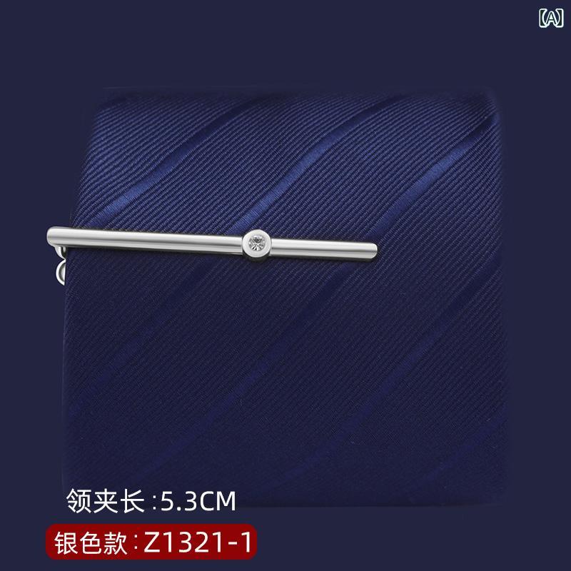 メンズ ネクタイ ピン 韓国 イン レイ クリスタルゴールド シルバーブラック ビジネス フォーマルネク..