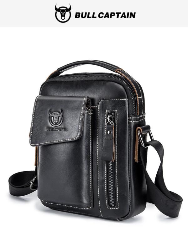 ショルダーバッグ 男性用 紳士用 革 牛革 斜めがけ 鞄 カバン 通勤 ビジネス 耐摩耗性 ブラック ブラウン コーヒー色 黄棕色 栗棕色