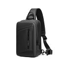 ボディバッグ メンズ 男性用 紳士用 ショルダーバッグ 斜めがけ オックスフォード生地 無地 ブラック 12インチ ビジネス 通勤 普段使い(x500)