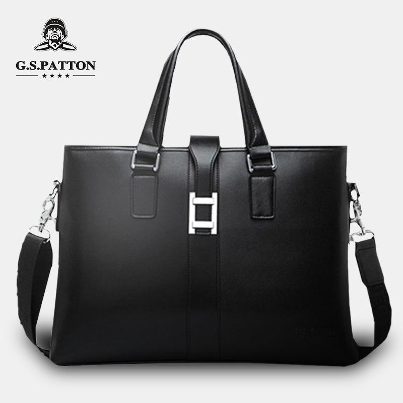 ビジネスバッグ 男性用 トートバッグ ショルダーバッグ ブリーフケース 通勤 鞄 PUレザー 耐摩耗 14インチPC収納 無地 衝撃吸収 ブラック系