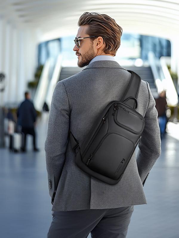 ボディバッグ 男性用 豪華感 ビジネス 通勤 メンズ 斜めがけ 鞄 大容量 ショルダーバッグ ブラック 11..