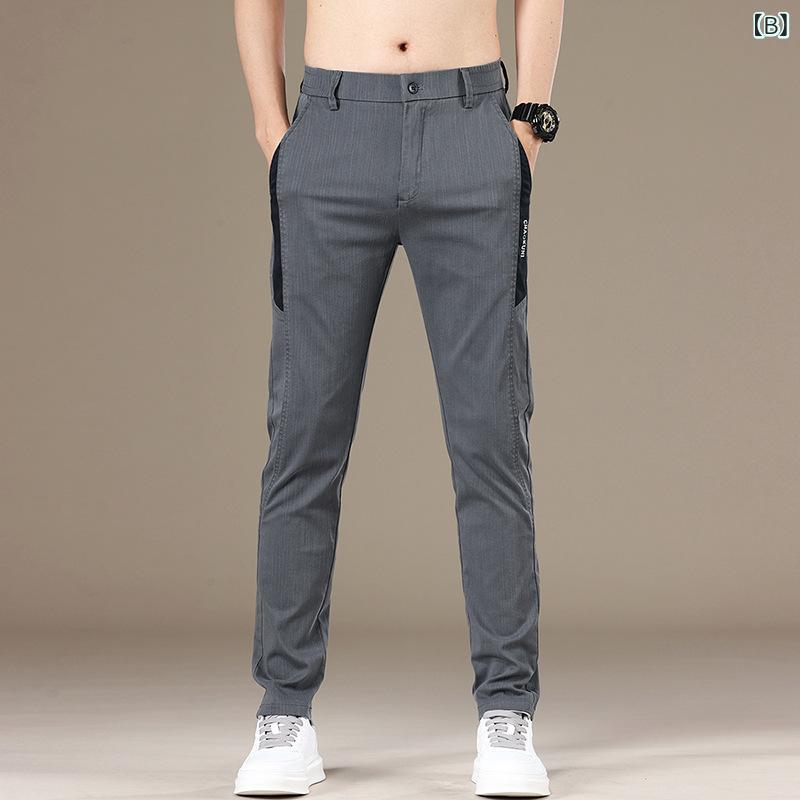 パンツ 男性用 リラックス ストレート ワークパンツ スポーツパンツ ロングパンツ 薄手 伸縮性 コットン 普段使い デイリーユース 春夏 ライトグレー ダークグレー ブラック