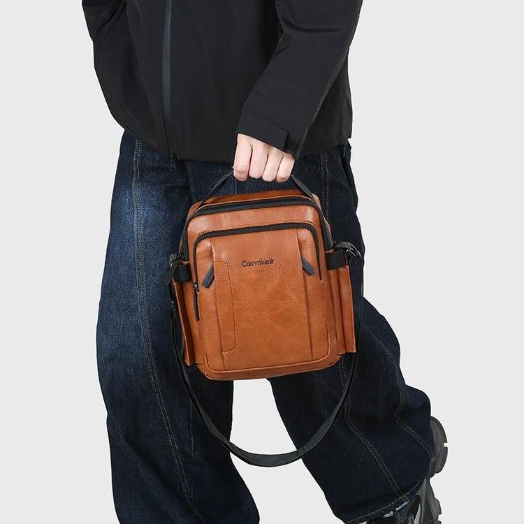 バッグ メンズ 男性用 鞄 レトロ PUレザー カジュアル ビジネス 豪華感 肩掛け 手提げ 撥水 斜めがけ ブラック ブラウン 11インチ