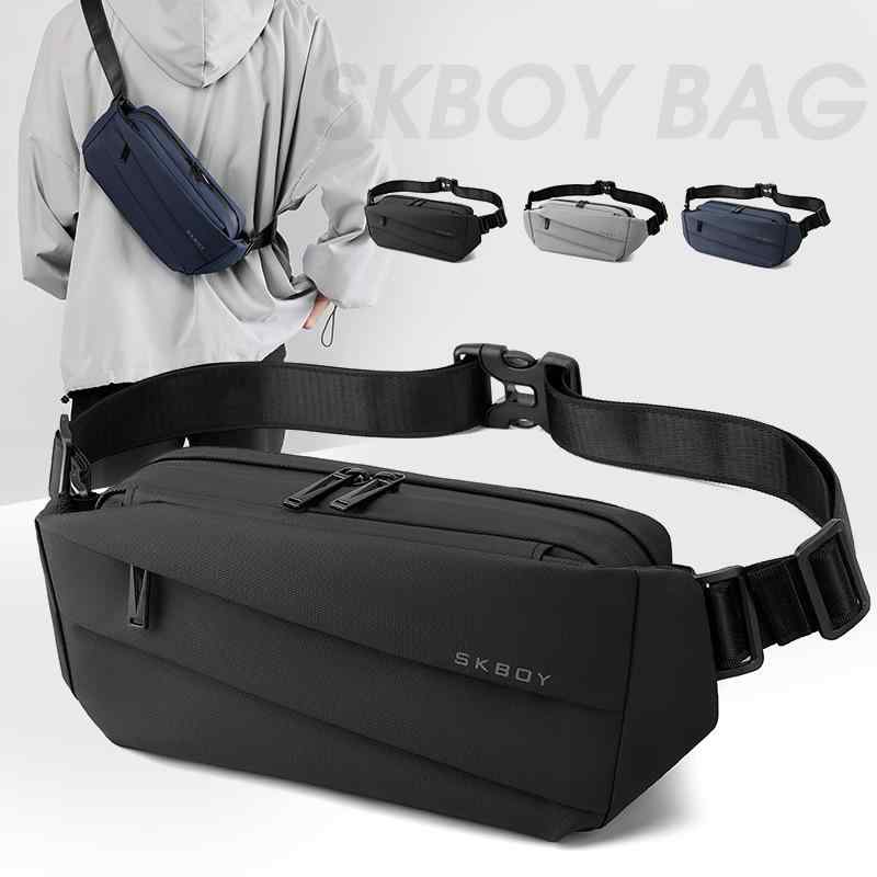 メンズ ボディバッグ 男性用 撥水 ショルダーバッグ スポーツ アウトドア ストリート カジュアル ブラ..